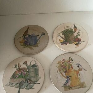 Charming Bird Art Coaster Set - Multicolor